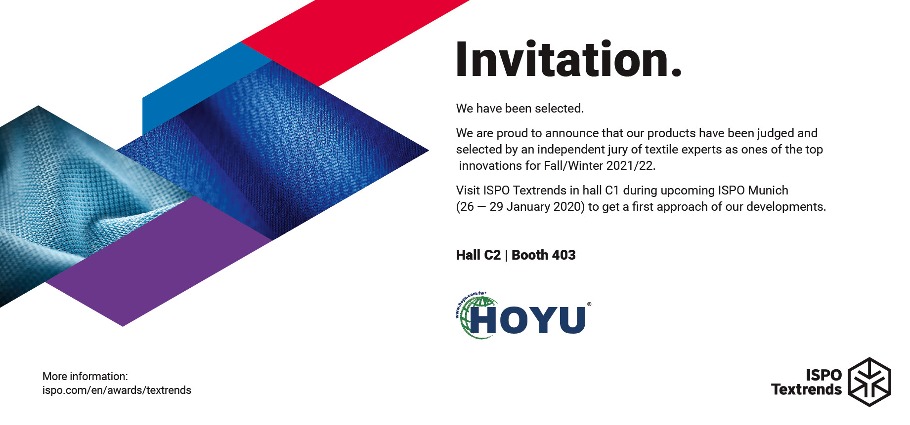 ISPO 2020 invitation HOYU